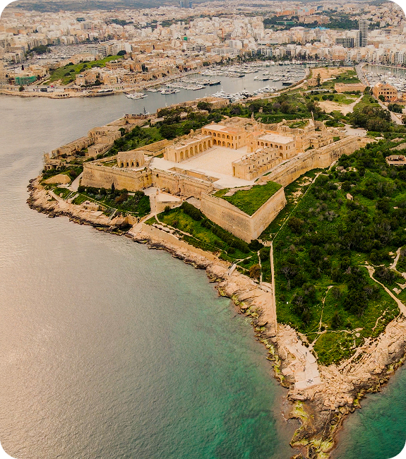 Manoel Island aerial view